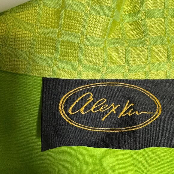 Alex Kim lime green sequin appliqued button front blazer/jacket size small G30 - Picture 4 of 6